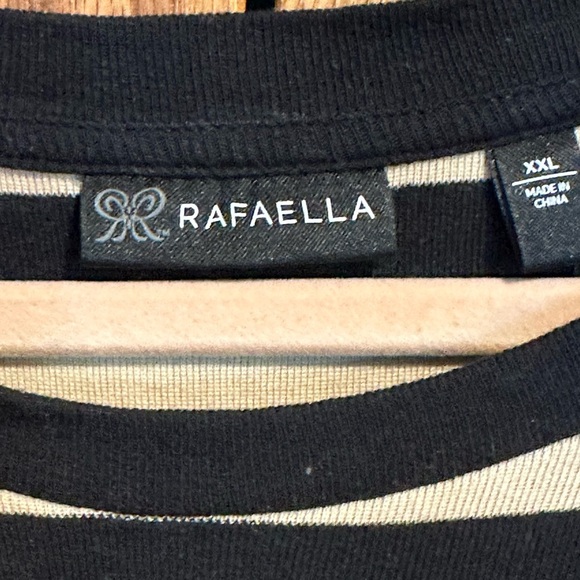 Rafealla Black and Tan Striped Long Sleeve Top with Gold Accent Buttons Size XXL - Picture 2 of 8